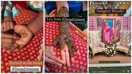 Fahad Ahmad and Swara Bhasker's mehendi. Fahad Ahmad and Swara Bhasker's mehendi.
