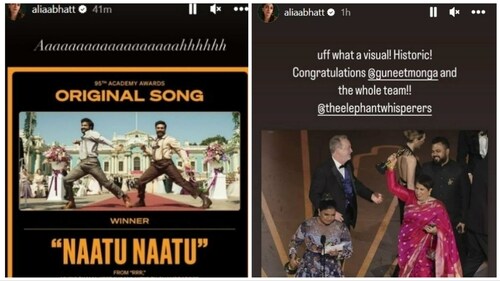 Alia Bhatt reacted to RRR win on Oscars and also congratulated Guneet Monga.