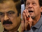 Pakistan Interior Minister Rana Sanaullah (L) and former PM Imran Khan. (File)