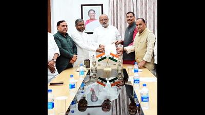 A delegation of Jharkhand BJP meets state Governor CP Radhakrishnan to demand strict action against IAS officer Rajiv Arun Ekka, in Ranchi on March 6. (ANI) A delegation of Jharkhand BJP meets state Governor CP Radhakrishnan to demand strict action against IAS officer Rajiv Arun Ekka, in Ranchi on March 6. (ANI)