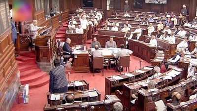 Proceedings of Rajya Sabha underway during second phase of Budget Session of Parliament, in New Delhi on Tuesday. (ANI Photo/Sansad TV) Proceedings of Rajya Sabha underway during second phase of Budget Session of Parliament, in New Delhi on Tuesday. (ANI Photo/Sansad TV)