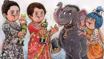 Amul celebrated The Elephant Whisperers' historic Oscar win with this doodle. (Instagram/@amul_india)
