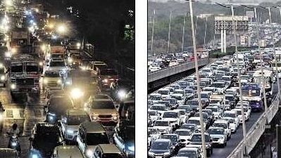 Snarls beset nearly every arterial stretch in south and southeast Delhi on Tuesday. (Vipin Kumar/HT Photos) Snarls beset nearly every arterial stretch in south and southeast Delhi on Tuesday. (Vipin Kumar/HT Photos)