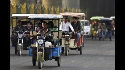 E-rickshaws, according to PMC officials, are an ideal mode of transportation because they have a low environmental impact. (HT PHOTO) E-rickshaws, according to PMC officials, are an ideal mode of transportation because they have a low environmental impact. (HT PHOTO)