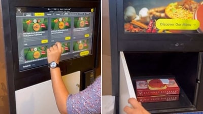 BVK Biryani, based in Chennai, launched an automated biryani dispenser. (Instagram/@food.of.chennai) BVK Biryani, based in Chennai, launched an automated biryani dispenser. (Instagram/@food.of.chennai)