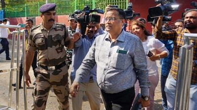Manish Kothari, chartered accountant of arrested TMC leader Anubrata Mondal, arrives at Enforcement Directorate (ED) office in connection with the cattle smuggling case in New Delhi on Tuesday. He was later arrested. (PTI) Manish Kothari, chartered accountant of arrested TMC leader Anubrata Mondal, arrives at Enforcement Directorate (ED) office in connection with the cattle smuggling case in New Delhi on Tuesday. He was later arrested. (PTI)