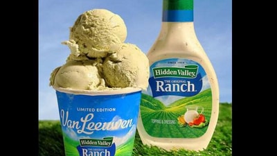 Ranch flavoured ice cream. (Instagram/@hidden.valley) Ranch flavoured ice cream. (Instagram/@hidden.valley)