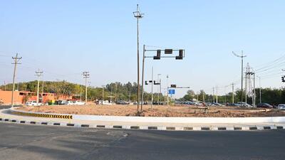 The Sector 44/45 Sector 44/45/50/51 light point, where a roundabout has recently been constructed with tabletop intersections. (Keshav Singh/HT)