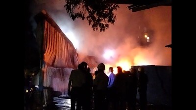 The sound of the explosion caused glass panes of vehicles and windows to shatter, said the local residents. (HT PHOTO)