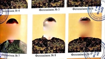 A scan of a document with a lineup of 12 Russian soldiers suspected in a spree of sexual violence in the Brovary district on the outskirts of Kyiv. (Reuters)