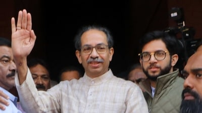 Shivsena (UBT) chief Uddhav Thackeray along with his son MLA Aaditya Thackeray. (File) Shivsena (UBT) chief Uddhav Thackeray along with his son MLA Aaditya Thackeray. (File)
