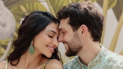Alanna Panday and her fiance from Mehendi ceremony at Sohail Khan's house. Alanna Panday and her fiance from Mehendi ceremony at Sohail Khan's house.