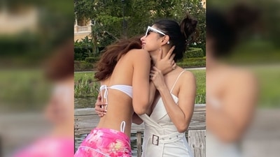 Mouni Roy shared a set of photos on her Instagram handle and captioned it, "Me &amp; my D at random #WhenYouKnowYouKnow #missmiss."&nbsp; (Instagram/@imouniroy)