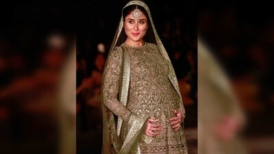 Kareena Kapoor: Bebo walked the runway for designer Sabyasachi in 2016 when she was six months pregnant. (Pinterest) Kareena Kapoor: Bebo walked the runway for designer Sabyasachi in 2016 when she was six months pregnant. (Pinterest)