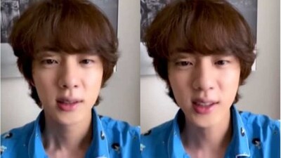 In an unseen video, Jin shared a message for fans. In an unseen video, Jin shared a message for fans.