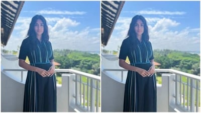 Mrunal played muse to fashion designer house Bodice and picked a comfy easy breezy jumpsuit for the pictures.&nbsp; (Instagram/@mrunalthakur)