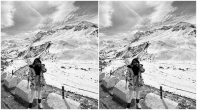 Sara Ali Khan shared glimpses of her vacay diaries and we are drooling already. The actor relished parathe and coffee with the backdrop of the stunning mountains. (Instagram/@saraalikhan95) Sara Ali Khan shared glimpses of her vacay diaries and we are drooling already. The actor relished parathe and coffee with the backdrop of the stunning mountains. (Instagram/@saraalikhan95)