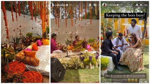 Swara Bhasker shared more pics from the celebration. Swara Bhasker shared more pics from the celebration.