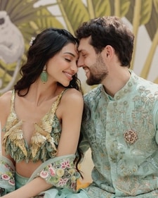 Alanna Panday and fiancé Ivor McCray at mehendi ceremony in Mumbai, Alanna Panday and fiancé Ivor McCray at mehendi ceremony in Mumbai,