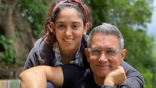 Ira Khan had shared this picture to wish Aamir Khan on Father's Day in 2020. Aamir sometimes keeps his hair undyed when he is not working on a film.&nbsp;