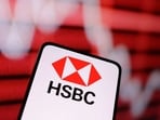 HSBC Bank logo and decreasing stock graph are seen in this illustration taken March 12, 2023. REUTERS/Dado Ruvic/Illustration