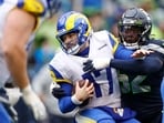 Baker Mayfield #17 of the Los Angeles Rams