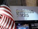 A view of the Goldman Sachs stall on the floor of the New York Stock Exchange.
