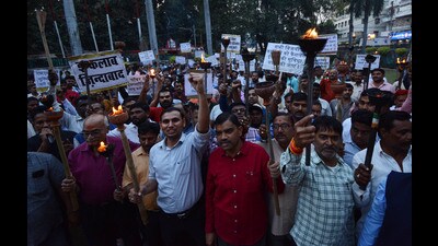 A demo taken out by power employees in Lucknow on Tuesday (FIle) A demo taken out by power employees in Lucknow on Tuesday (FIle)