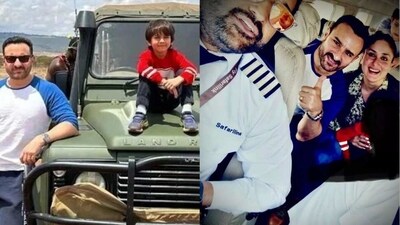 Taimur Ali Khan posed on a jeep, Jeh photobombed Kareena Kapoor and Saif Ali Khan.