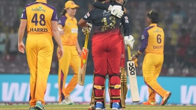 Royal Challengers Bangalore players celebrate their victory against UP Warriorz (PTI) Royal Challengers Bangalore players celebrate their victory against UP Warriorz (PTI)