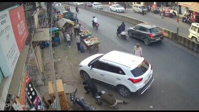 The murder took place in Prayagraj in broad day-light on February 24. (CCTV footage) The murder took place in Prayagraj in broad day-light on February 24. (CCTV footage)