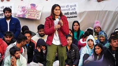 Vinesh Phogat and other wrestlers stage protest in New Delhi (HT PRINT/File Photo) Vinesh Phogat and other wrestlers stage protest in New Delhi (HT PRINT/File Photo)