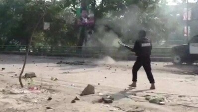Imran Khan: Paramilitary Pakistan rangers seen firing rubber bullets. Imran Khan: Paramilitary Pakistan rangers seen firing rubber bullets.