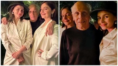 Alia Bhatt and Pooja Bhatt with Mahesh Bhatt in unseen photos. Alia Bhatt and Pooja Bhatt with Mahesh Bhatt in unseen photos.