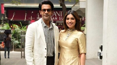 Rajkummar Rao and Bhumi Pednekar promoting their film at another venue on Wednesday. Rajkummar Rao and Bhumi Pednekar promoting their film at another venue on Wednesday.