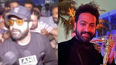 Jr NTR returned to Hyderabad from Los Angeles on Wednesday.