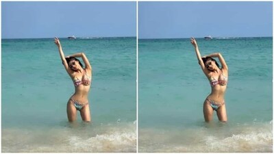 Mouni gave us major beach vibes in a multicoloured swimsuit as she looked right out of a fairytale. (Instagram/@imouniroy) Mouni gave us major beach vibes in a multicoloured swimsuit as she looked right out of a fairytale. (Instagram/@imouniroy)