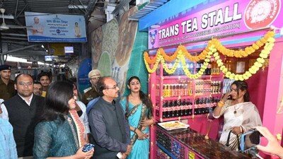 The 'Trans Tea Stall' on platform number one of Guwahati station was inaugurated by NF Railway General Manager Anshul Gupta on Friday. (Twitter ) The 'Trans Tea Stall' on platform number one of Guwahati station was inaugurated by NF Railway General Manager Anshul Gupta on Friday. (Twitter )