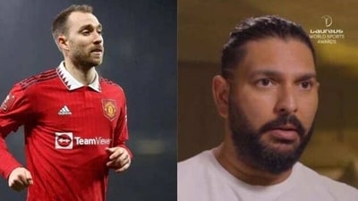 Christian Eriksen and Yuvraj Singh Christian Eriksen and Yuvraj Singh