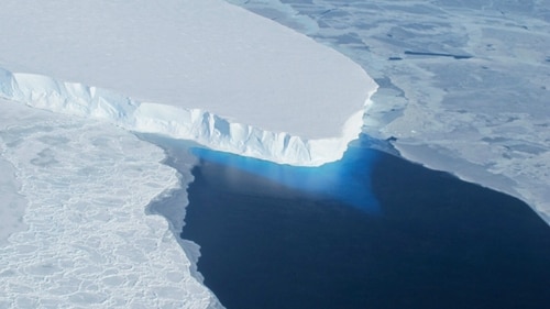 The Thwaites Glacier. Thwaites holds enough water to raise the sea level by over 0.5m. (Reuters)