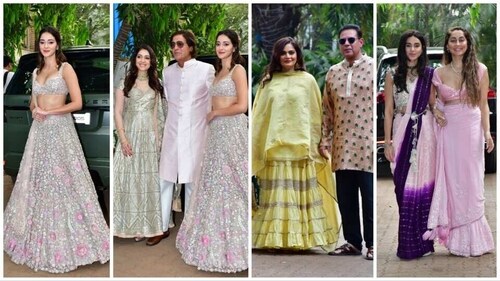 Ananya Panday, Chunky Panday, Bhavana Pandey, Shibani Dandekar, and other guests at the pre-wedding bash. (Pics: Varinder Chawla) Ananya Panday, Chunky Panday, Bhavana Pandey, Shibani Dandekar, and other guests at the pre-wedding bash. (Pics: Varinder Chawla)