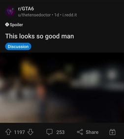 GTA 6 leaked screenshot on Reddit.