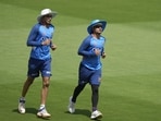 Ishan Kishan and Shubman Gill during a Team India training session. Ishan Kishan and Shubman Gill during a Team India training session.