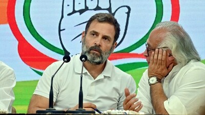 Jairam Ramesh corrected a sentence Rahul Gandhi said during the press conference on Thursday. Jairam Ramesh corrected a sentence Rahul Gandhi said during the press conference on Thursday.