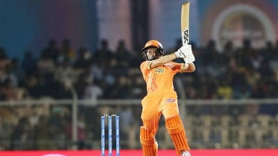 An all-round display by Ashleigh Gardner powered Gujarat Giants to a 11-run victory vs Delhi Capitals in their WPL 2023 match. (Women's Premier League Twitter) An all-round display by Ashleigh Gardner powered Gujarat Giants to a 11-run victory vs Delhi Capitals in their WPL 2023 match. (Women's Premier League Twitter)