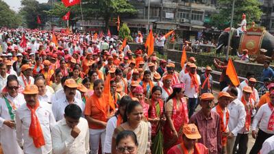 MVA protest against PMCÕs decision to collect property tax at Panvel in Navi Mumbai, India, on Monday, March 13, 2023. (Bachchan Kumar/ HT PHOTO) MVA protest against PMCÕs decision to collect property tax at Panvel in Navi Mumbai, India, on Monday, March 13, 2023. (Bachchan Kumar/ HT PHOTO)
