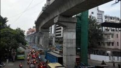 Metro construction work underway in Pune. (REPRESENTATIVE PHOTO)