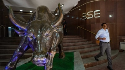 Stock markets update: A man walks past the BSE bull at Bombay Stock Exchange in Mumbai. (PTI) Stock markets update: A man walks past the BSE bull at Bombay Stock Exchange in Mumbai. (PTI)