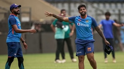 India's Hardik Pandya during a practice session ahead of the ODI cricket series against Australia at the Wankhede Stadium (PTI) India's Hardik Pandya during a practice session ahead of the ODI cricket series against Australia at the Wankhede Stadium (PTI)