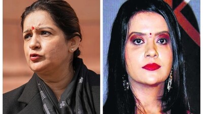 Amruta Fadnavis's FIR against her 'designer friend' led to an ugly spat between Amruta and Priyanka Chaturvedi on Twitter. Amruta Fadnavis's FIR against her 'designer friend' led to an ugly spat between Amruta and Priyanka Chaturvedi on Twitter.